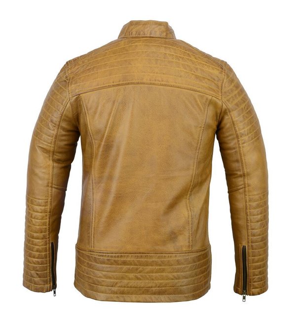 MAGS-201 Gents Leather Jacket,Biker Jacket brown