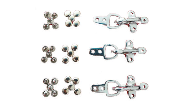 Exchange hooks substitute Hooks for Leather vests in silver 3 pieces
