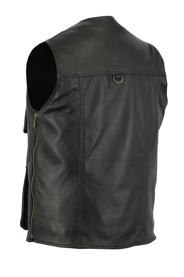 Gents leather vest,Hunting,Fishing,Camping,Outdoor black