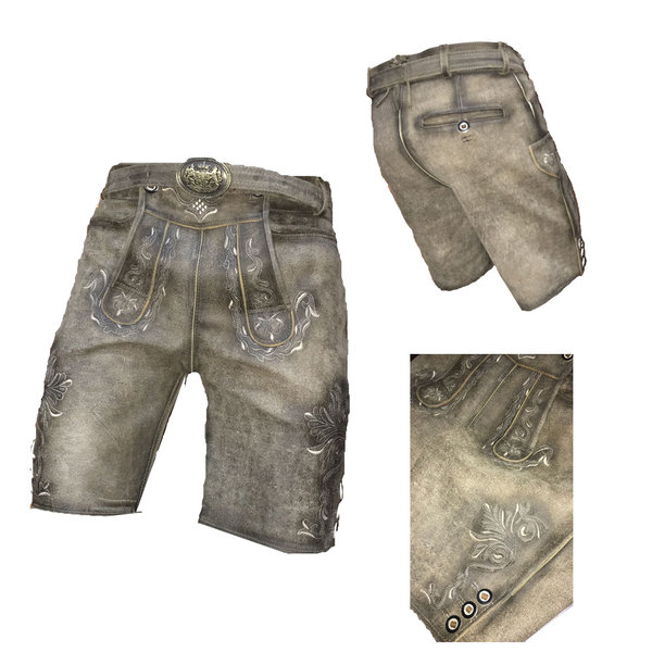 classic Bavarian Trachten leather shorts in antique walnut brown sizes 44-64
